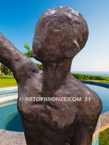 Lover Spirit bronze statue of modern/abstract dancing couple for private gallery or public display