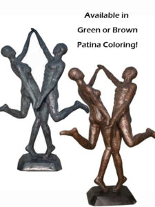 Lover Spirit bronze statue of modern/abstract dancing couple for private gallery or public display