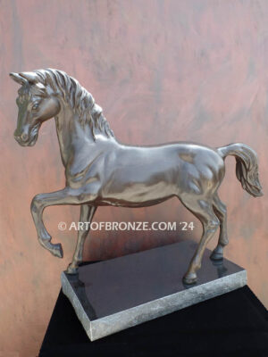 Midnight Dream bronze sculpture of horse in mid-gait for indoor home or office