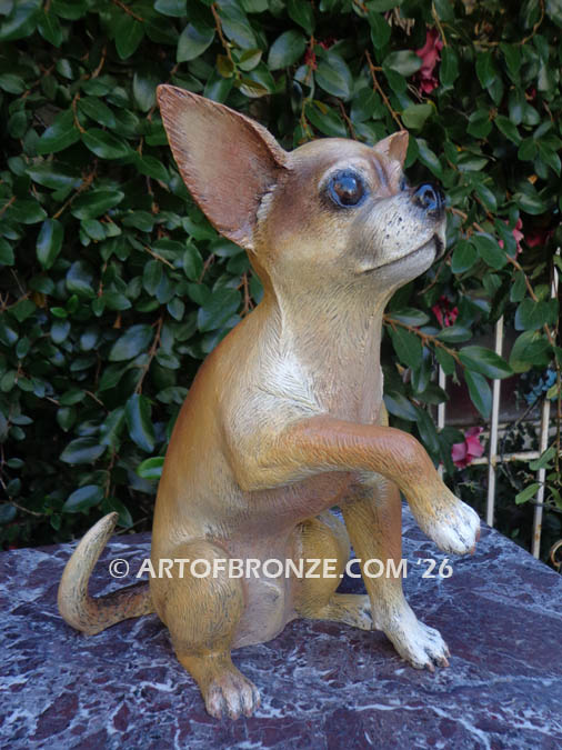 Chihuahua custom sculpted small size dog bronze sculpture artwork