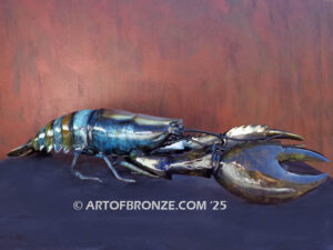 Ocean’s Treasure indoor marine art bronze sculpture life-size lobster
