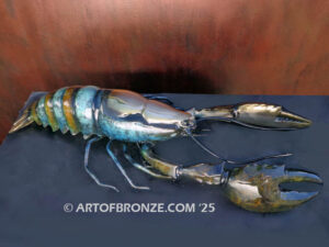 Ocean’s Treasure indoor marine art bronze sculpture life-size lobster