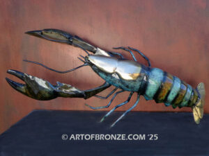 Ocean’s Treasure indoor marine art bronze sculpture life-size lobster