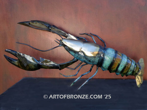 Ocean’s Treasure indoor marine art bronze sculpture life-size lobster