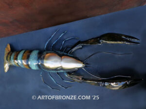 Ocean’s Treasure indoor marine art bronze sculpture life-size lobster