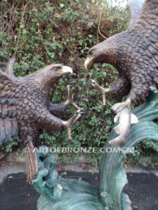 Power and Glory bronze sculpture of fighting eagles monument for public art