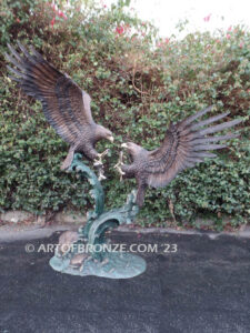 Power and Glory bronze sculpture of fighting eagles monument for public art