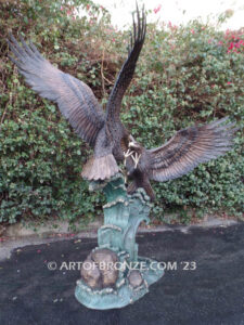 Power and Glory bronze sculpture of fighting eagles monument for public art