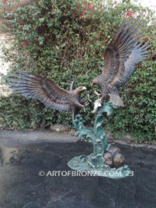 Power and Glory bronze sculpture of fighting eagles monument for public art