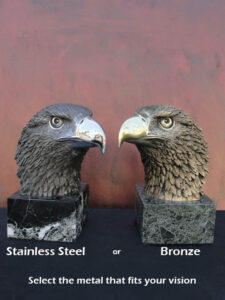Pride limited-edition lost wax bronze eagle head bust statue