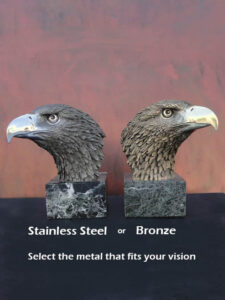 Pride limited-edition lost wax bronze eagle head bust statue