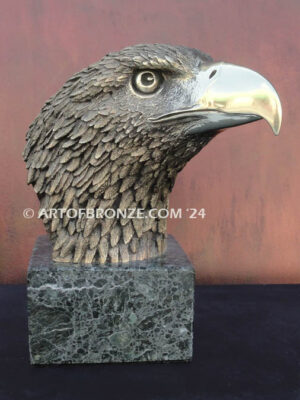 Pride limited-edition lost wax bronze eagle head bust statue
