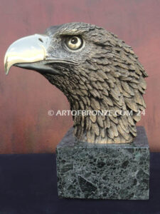 Pride limited-edition lost wax bronze eagle head bust statue