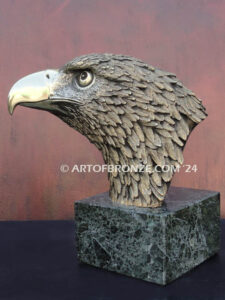 Pride limited-edition lost wax bronze eagle head bust statue