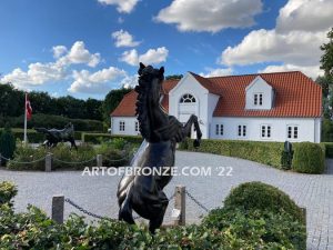 Pride & Joy bronze sculpture of standing mare and running colt horse for ranch, shopping center or equestrian center