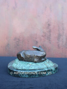 Resting Fawn high quality indoor deer lying down bronze statue