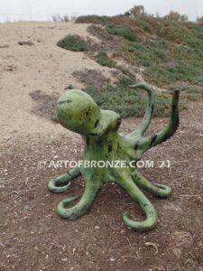 Ruler of the Deep bronze octopus artwork for outdoor water area or indoor display