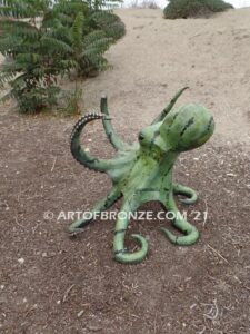 Ruler of the Deep bronze octopus artwork for outdoor water area or indoor display