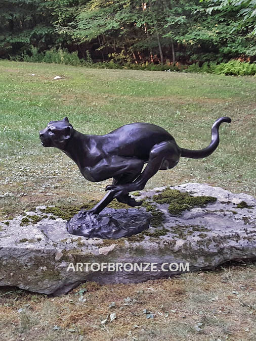 Running Cheetah African Serengeti bronze running cheetah statue wildlife artwork