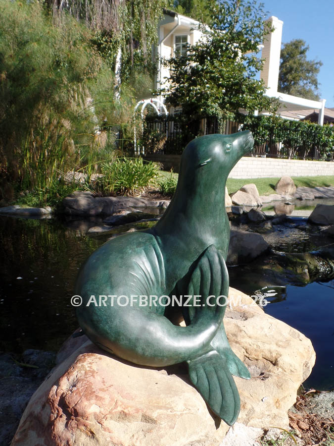 Showboat bronze seal and sea lion statue for zoo, museum or private collector