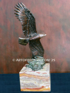 Limited edition soaring bald eagle bronze sculpture for private collector or corporate collection