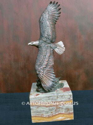 Limited edition soaring bald eagle bronze sculpture for private collector or corporate collection