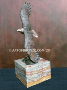 Limited edition soaring bald eagle bronze sculpture for private collector or corporate collection
