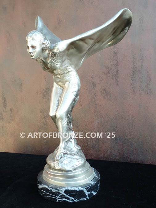 Spirit of Ecstasy bronze statue after Charles Sykes Flying Lady hood ornament