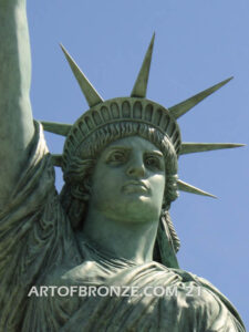Statue of Liberty heroic bronze sculpture reproduction of famous woman holding torch for city, park or home