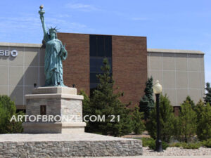 Statue of Liberty heroic bronze sculpture reproduction of famous woman holding torch for city, park or home