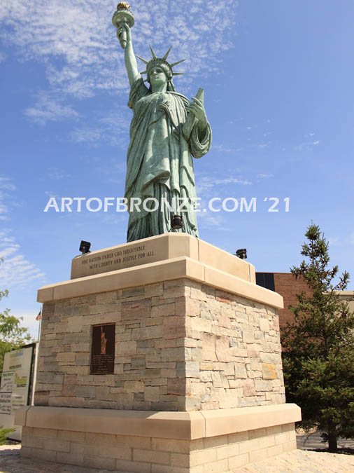 Statue of Liberty heroic bronze sculpture reproduction of famous woman holding torch for city, park or home