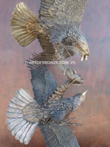 Team Commissary limited edition gallery bronze sculpture eagle by artist Michael Maiden