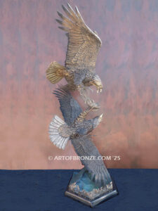 Team Commissary limited edition gallery bronze sculpture eagle by artist Michael Maiden