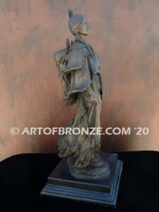 Two Hearts bronze statue of standing Native American Indian woman and child