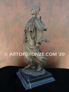 Two Hearts bronze statue of standing Native American Indian woman and child