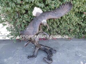Up Draft bronze sculpture of eagle monument for public tree