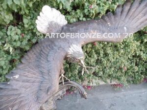 Up Draft bronze sculpture of eagle monument for public tree