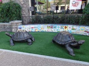 Marketplace Tortoises bronze fine art gallery reptile statue- tortoise, turtle, and terrapin