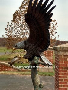 Eagle Sanctuary bronze sculptures of eagle monument for residence in Quantic, VA