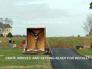 Eagle Sanctuary bronze sculptures of eagle monument for residence in Quantic, VA