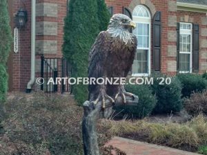 Eagle Sanctuary bronze sculptures of eagle monument for residence in Quantic, VA