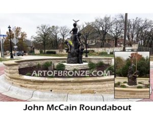 High Hopes bronze sculpture of kids playing on bronze rock for park or school playground