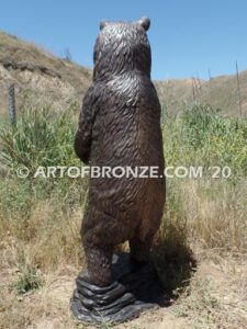 Permission to Pass bronze sculpture grizzly bear, black bear and brown bear mascot for school, university or zoo