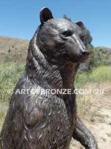 Permission to Pass bronze sculpture grizzly bear, black bear and brown bear mascot for school, university or zoo