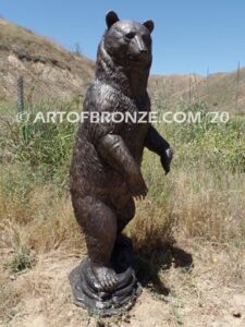 Permission to Pass bronze sculpture grizzly bear, black bear and brown bear mascot for school, university or zoo