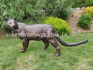 High-quality mountain lion bronze sculpture outdoor monument for public display