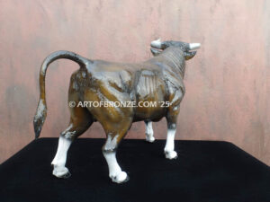 Calm before the Storm bucking bull bronze sculpture for indoor home or office display