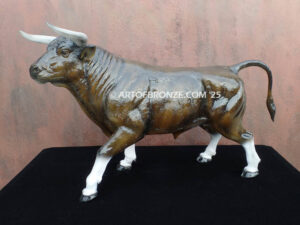 Calm before the Storm bucking bull bronze sculpture for indoor home or office display