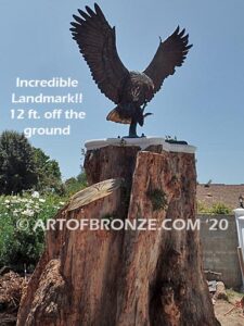 Thunder and Lightning bronze sculpture of eagle monument for public tree