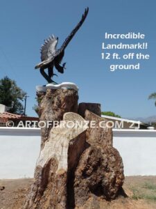 Thunder and Lightning bronze sculpture of eagle monument for public tree